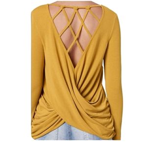 7.) Sexy Back Mustard Top